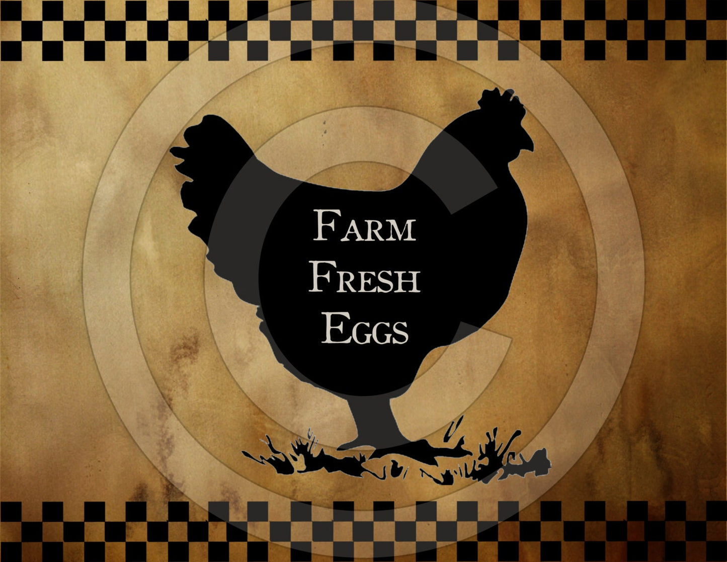 Primitive Grungy Chicken Fresh Eggs Silhouette Feedsack Feed Sack Logo Printable Digital JPEG Instant Download Pantry Label Crocks Box Print