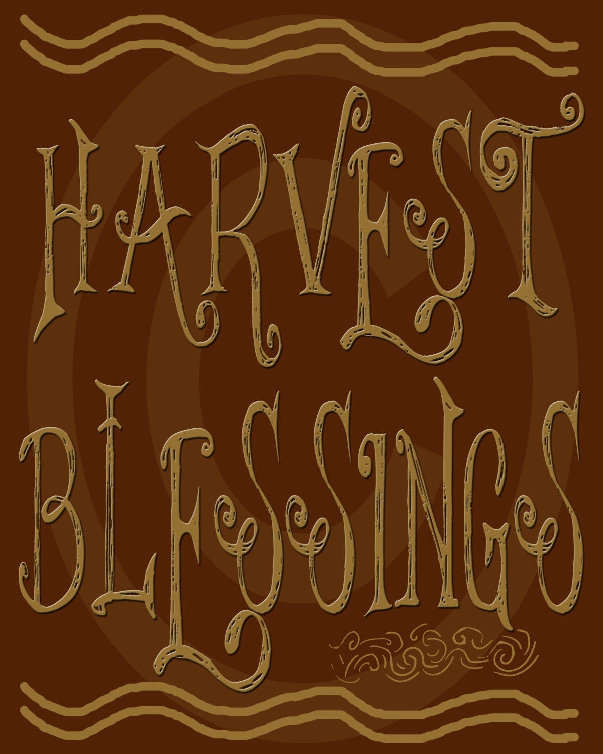 Primitive Colonial Redware Look Harvest Blessings Thanksgiving Printable Digital JPEG Instant Download Folk Art FAAP