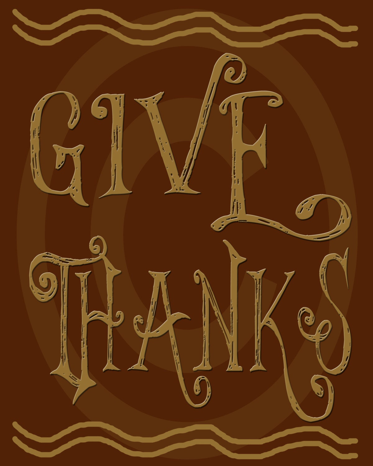 Primitive Colonial Redware Look Thanksgiving Give Thanks Printable Digital JPEG Instant Download Folk Art FAAP