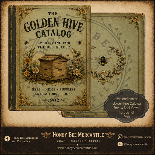 Golden Hive Catalog Journal Covers, Digital Download, Printable, Decoupage, Vintage, Primitive