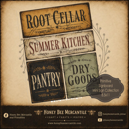 Vintage Farmhouse Signboard Collection, Digital Download, Printable, Decoupage