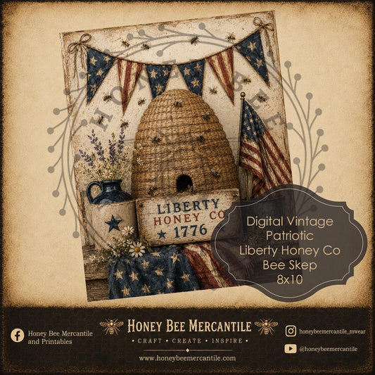 Liberty Honey Co, 8x10, Digital Download, Printable, Decoupage, Vintage, Primitive