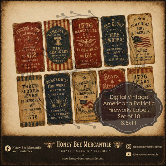 Fireworks Labels, Ephemera, Digital Download, Printable, Decoupage, Vintage, Primitive