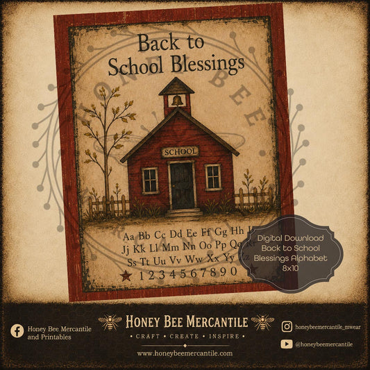 Back to School, Blessings Alphabet, 8x10 Print, Digital Download, Printable, Decoupage, Craft Supplies