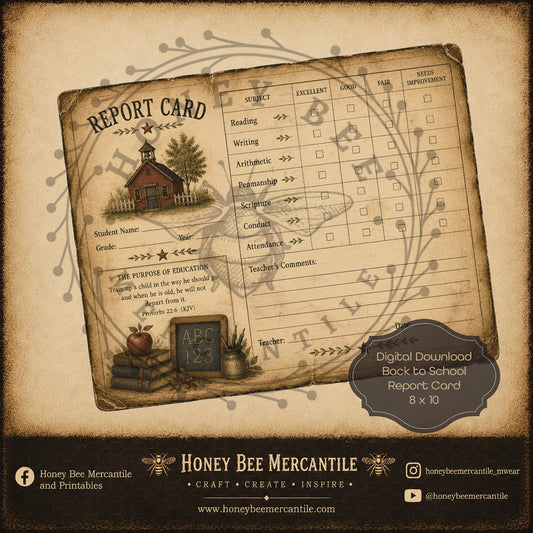 Back to School, Report Card, 8x10, Digital Download, Printable, Decoupage, Craft Supplies