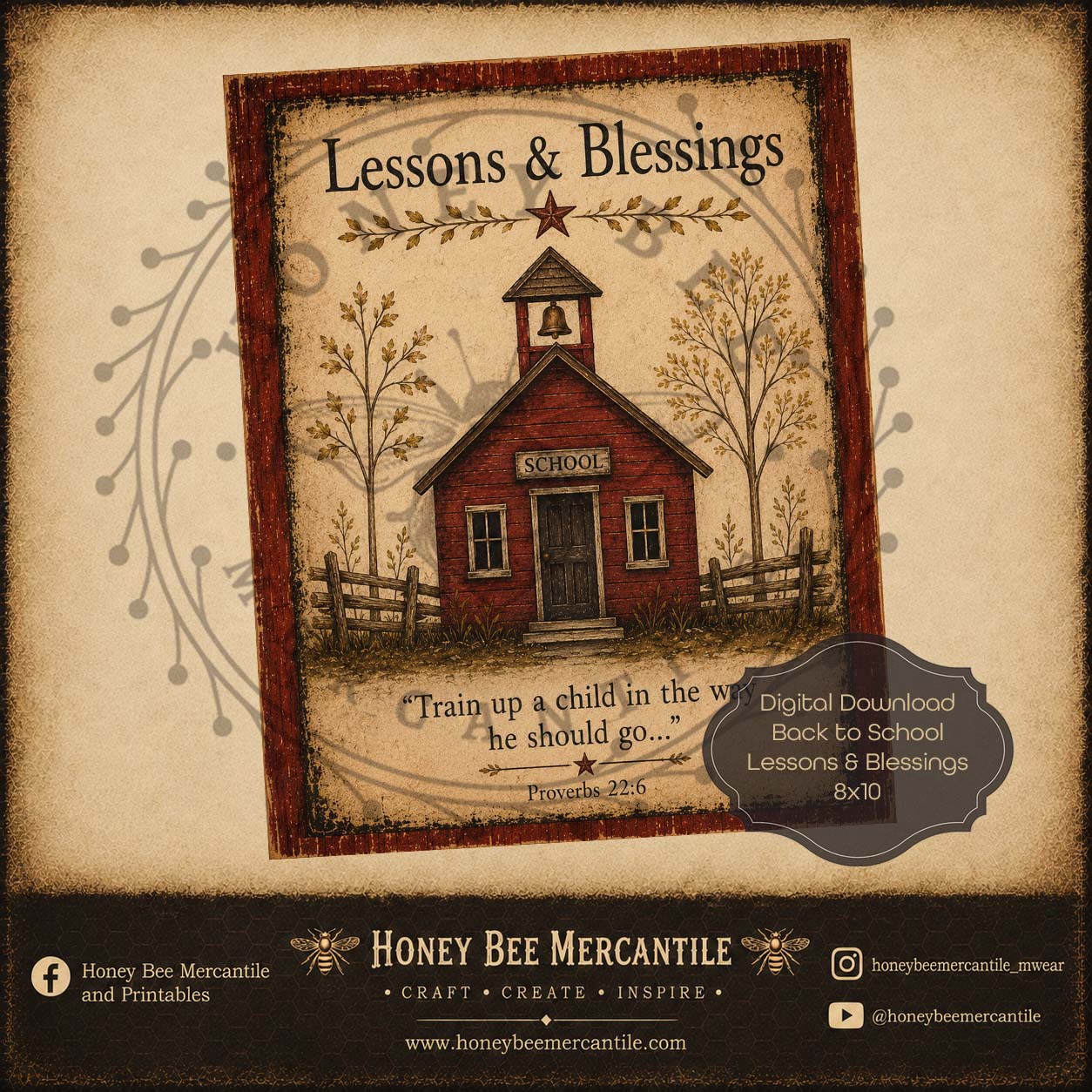 Back to School, Lessons and Blessings, 8x10 Print, Digital Download, Printable, Decoupage, Craft Supplies
