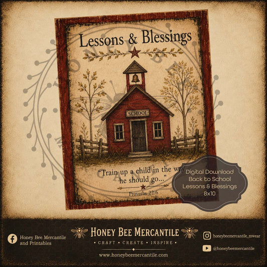 Back to School, Lessons and Blessings, 8x10 Print, Digital Download, Printable, Decoupage, Craft Supplies