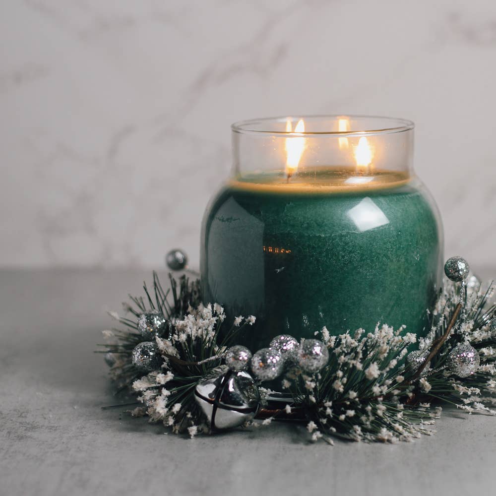 Frosted Silver Bells Candle Ring