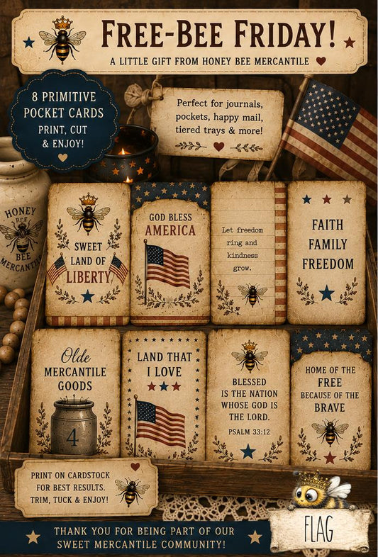 Primitive Pocket Cards, Set of 8