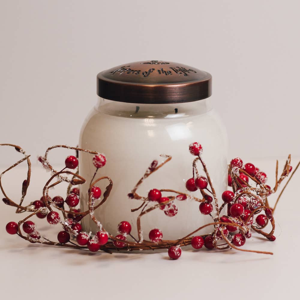 Snowy Cranberry Branch Candle Ring