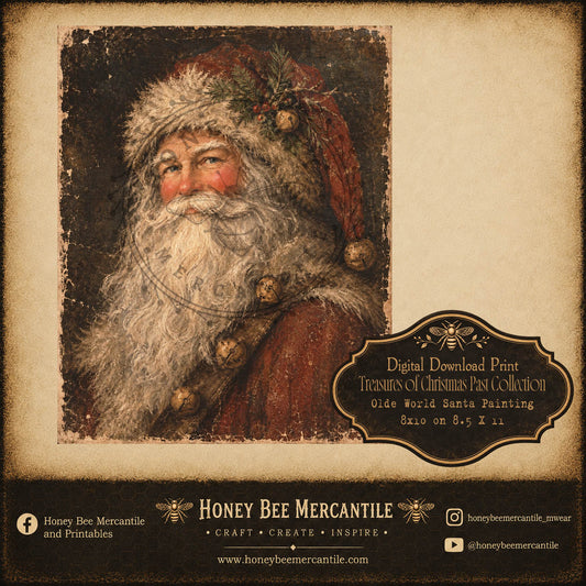 Treasures of Christmas Past Collection, Old World Santa Painting, 8x10, Digital Download, Printable, Decoupage, Craft Supplies