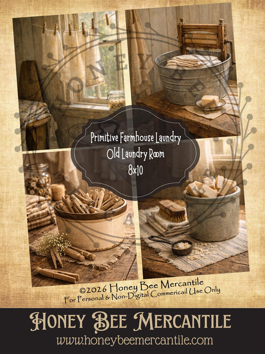 RICE PAPER PRINT Vintage Primitive Farmhouse Prints, Craft Supplies, Decoupage, Folk-art, Set of 4, 4x5 inch prints