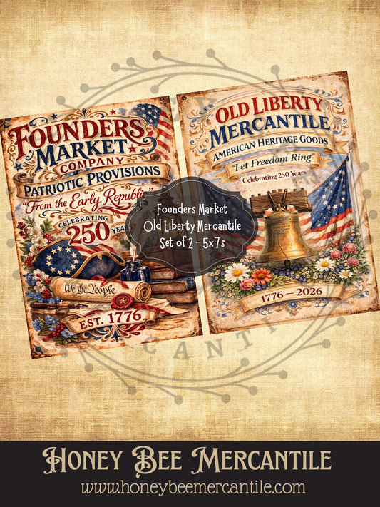 Founders Market, Old Mercantile, 5x7 prints, Instant Download, Vintage, Printable, Decoupauge