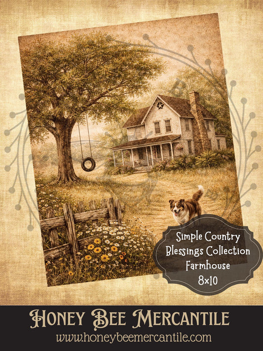 Simple Country Blessings Collection, Farmhouse, Instant Download, 8x10, Printable, Decoupage, Vintage, Primitive, Craft Supplies