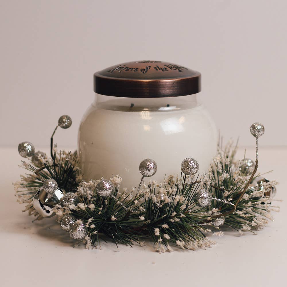 Frosted Silver Bells Candle Ring