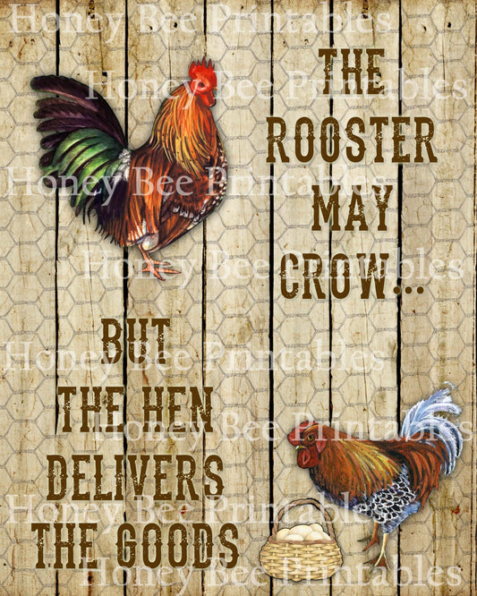 Primitive Rooster Hen Eggs Chicken Farm Animals Printable Digital Feedsack Logo JPEG Instant Download - Labels Prints Cards Tags Signs