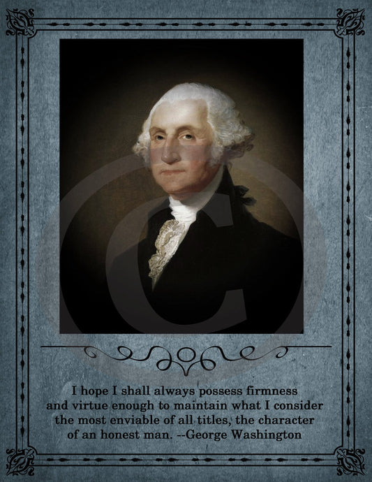 Prim Vintage Colonial Digital George Washington President Art Print 8 x 10 Print Digital Download JPEG Americana For Frame Can Candle Fabric