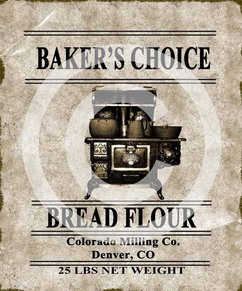 Primitive Baker's Choice Flour-Printable Digital Feedsack Logo JPEG File-Instant Download-Use for Pillows, Dolls,Bears,Framed Prints,Labels