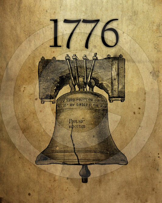 Prim Americana 1776 Liberty Bell-Printable Digital Feedsack Logo JPEG File-Instant Download-Uses: Pillows, Dolls,Bears,Framed Prints,Labels