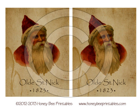 Old World Santa Belsnickle 1-Printable Digital Feedsack Logo JPEG File-Instant Download Use for Pillows,Framed Prints,Labels Tags 2 5x7