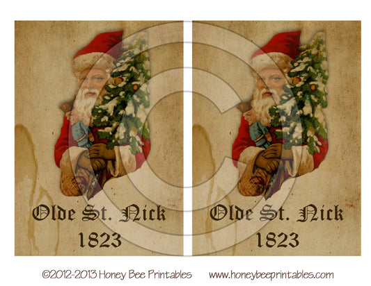 Old World Santa Belsnickle 2-Printable Digital Feedsack Logo JPEG File-Instant Download Use for Pillows,Framed Prints,Labels Tags 2 5x7
