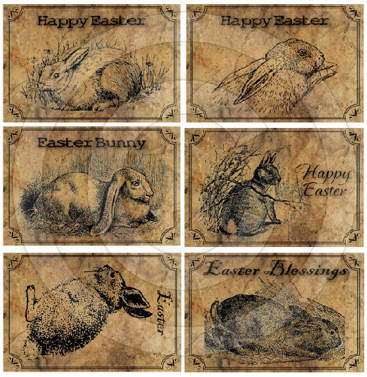 Primitive Easter Rabbit Kitchen Pantry Farmhouse Labels Logo - Printable Digital JPEG - Instant Download -12927 for Crocks Jars Pillows Book