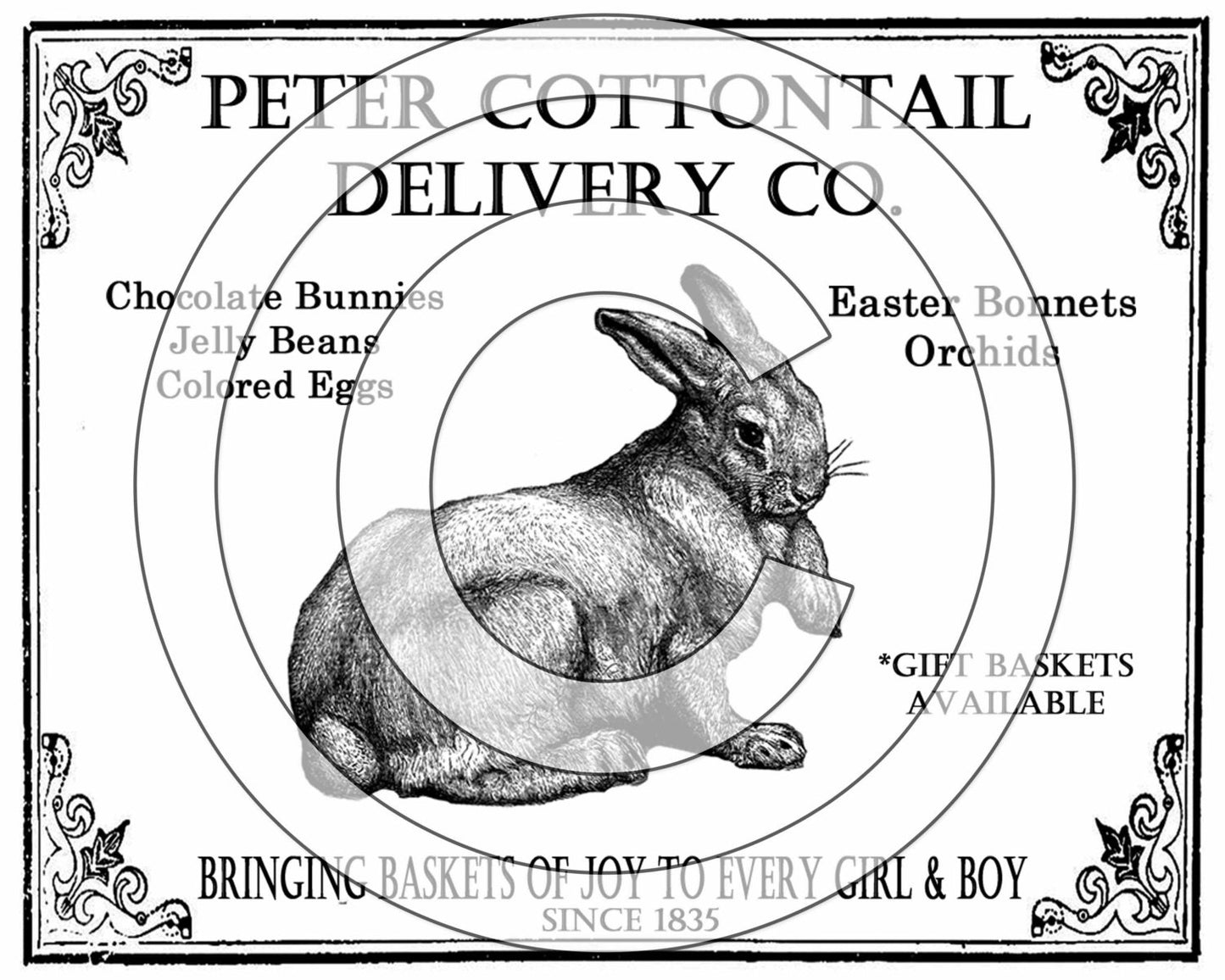 Primitive Easter Peter Cottontail Delivery Co Feedsack Feed Sack Logo Printable Digital JPEG Instant Download 4 Pillows Prints Labels Tags