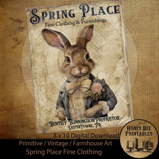 Vintage Prim Farmhouse Spring Place Fine Clothing Easter Digital Instant Download Printable Sublimation 8x10 JPEG Cans Jars Labels