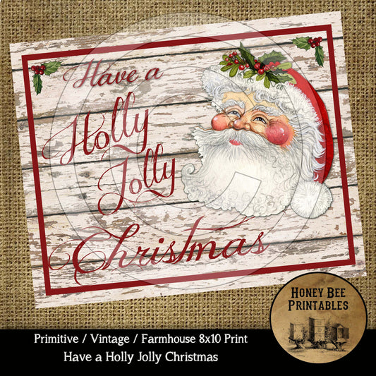 Vintage Instant Download Printable Decoupage, Christmas, Vintage Santa, Primitive Santa, Santa Claus Father Christmas, Holly Jolly Christmas