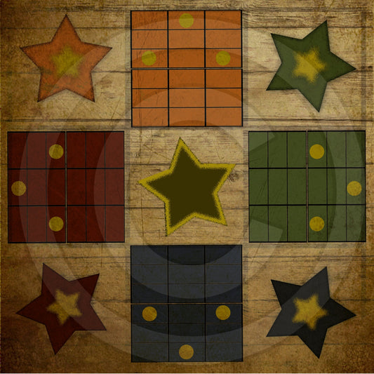 Primitive Vintage 8 x 8 Game Board Star Feedsack Feed Sack Logo Printable Digital Instant Download JPEG Pillows Framed Prints Labels Wood