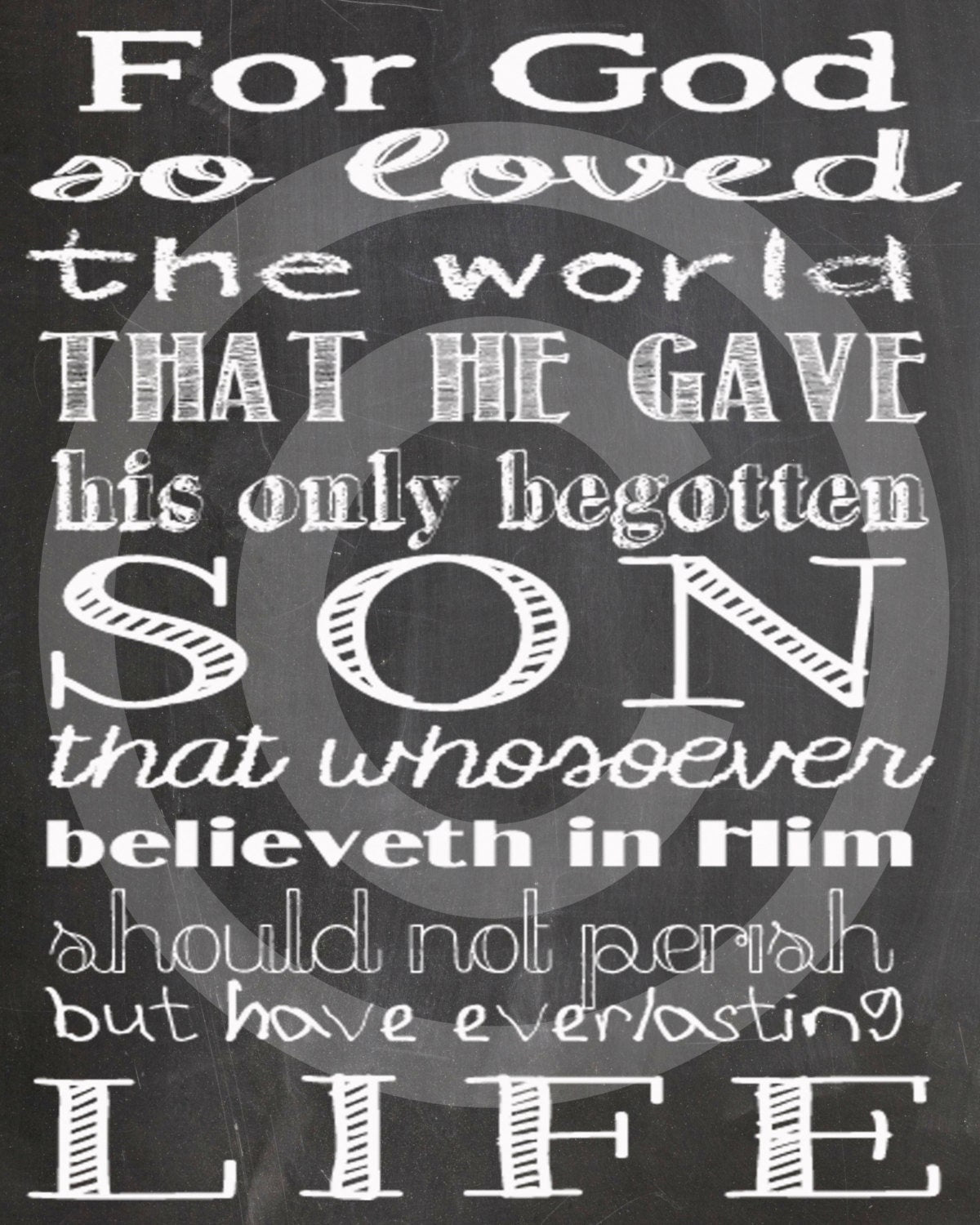 For God So Loved John 3:16 Religious Subway Art Feed Sack Logo Printable Digital Instant Download JPEG Pillows Framed Prints Labels Wood