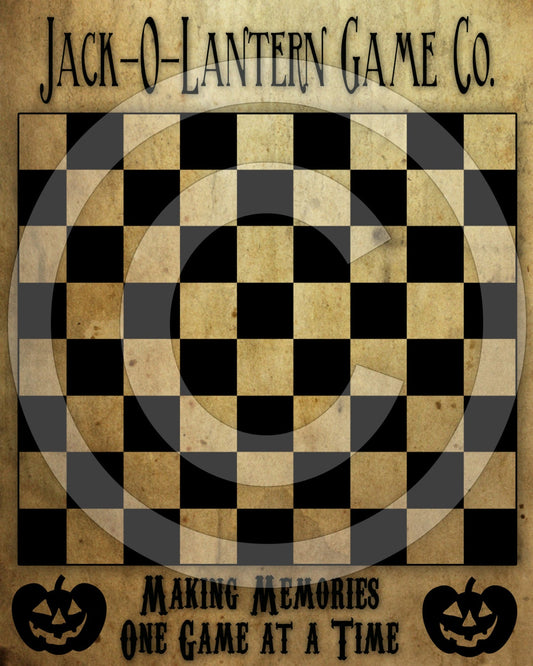 Game Board Primitive Halloween Jack O Lantern -Printable Digital Feedsack Logo JPEG File-Instant Download Pillows,Bears,Framed Prints,Labels