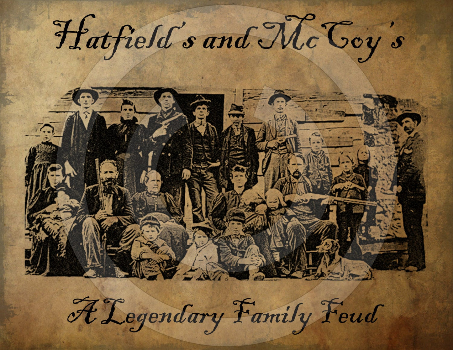 Primitive Grungy Hatfield and McCoy Feud Feedsack Feed Sack Logo Printable Digital JPEG Instant Download For Pillows,Framed Prints,Labels