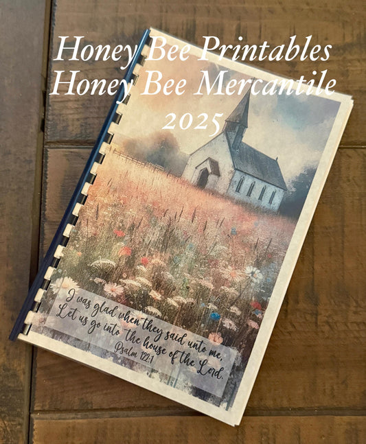 Vintage Prim, Farmhouse, Journal, Bible, Prayer, Church, Chapel, Sunday School, Gift, Let Us Go Into The House Of The Lord, Psalm 122:1