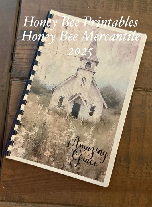 Vintage Primitive Farmhouse, Amazing Grace Journal, Bible, Prayer Journal, Gardening, Sunday School, Gift, Mother's Day, Birthday, 40 pages