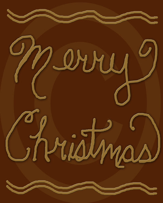 Primitive Colonial Redware Look Hand Drawn Merry Christmas Printable Digital JPEG Instant Download Folk Art FAAP