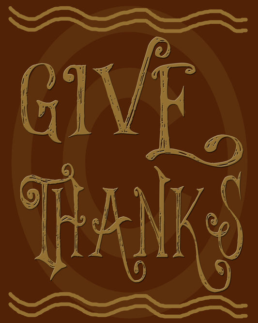 Primitive Colonial Redware Look Thanksgiving Give Thanks Printable Digital JPEG Instant Download Folk Art FAAP