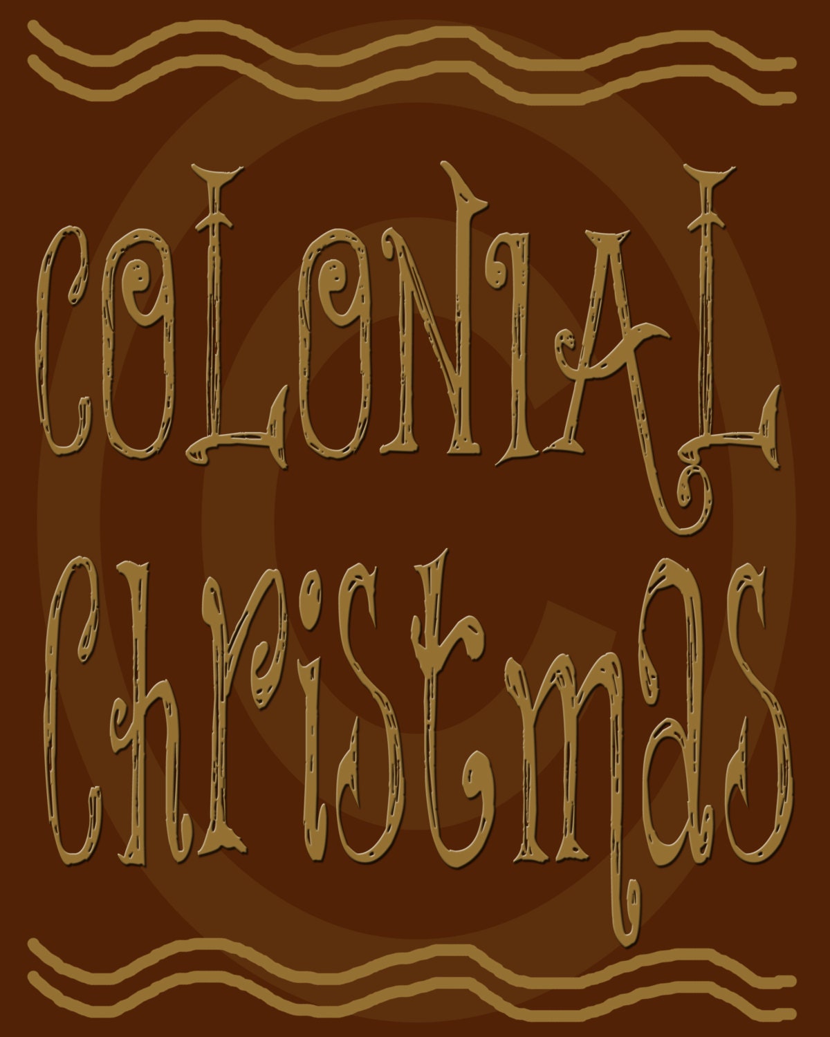 Primitive Colonial Redware Look Colonial Christmas Printable Digital JPEG Instant Download Folk Art FAAP