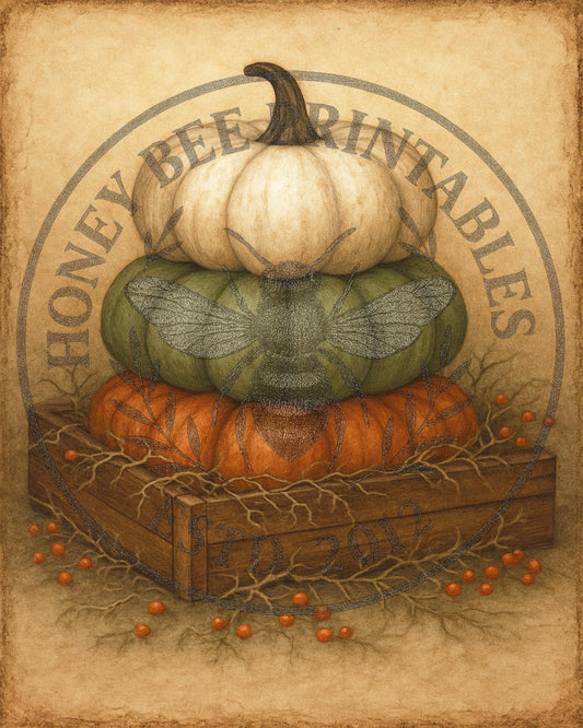 Vintage Digital Download Printable Decoupage Primitive, Pumpkin Patch Harvest Bundle Decoupage Kit, Fall, Autumn, Pumpkins, Harvest, Crows