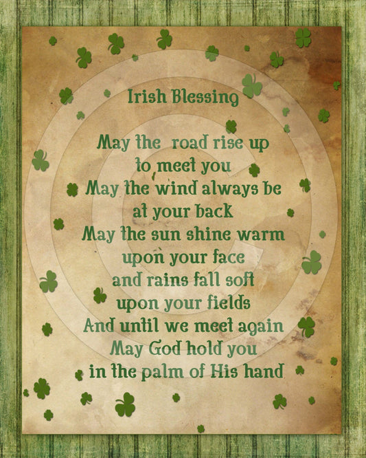 Primitive Irish Blessing Poem St Patrick Feedsack Feed Sack Logo Printable Digital Instant Download For Framed Prints Labels Pillows & More