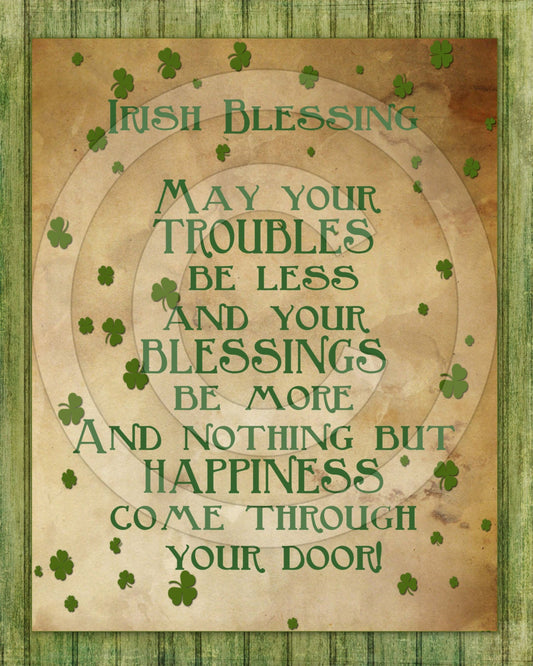 Primitive Irish Blessing Poem St Patrick #2 Feedsack Feed Sack Logo Printable Digital Instant Download For Framed Prints Labels Pillows
