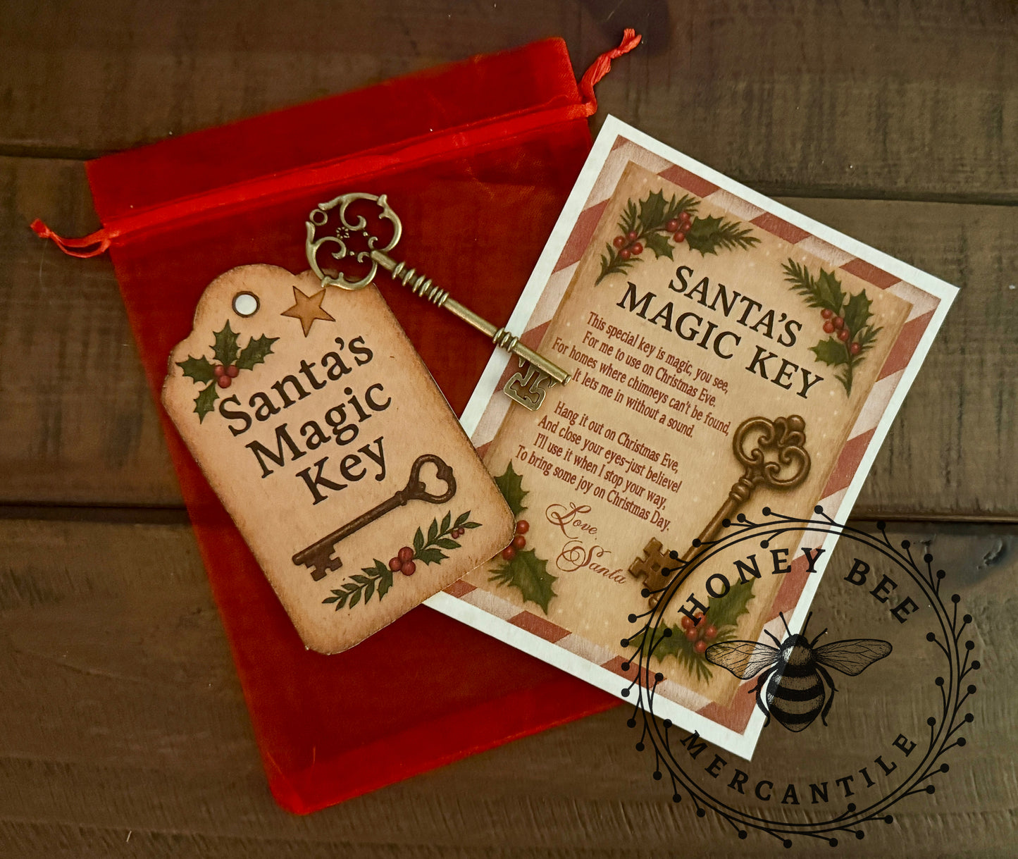 Vintage, Primitive Style, Santa's Magic Key Kit, Santa Claus, Children, Grandchildren, Christmas